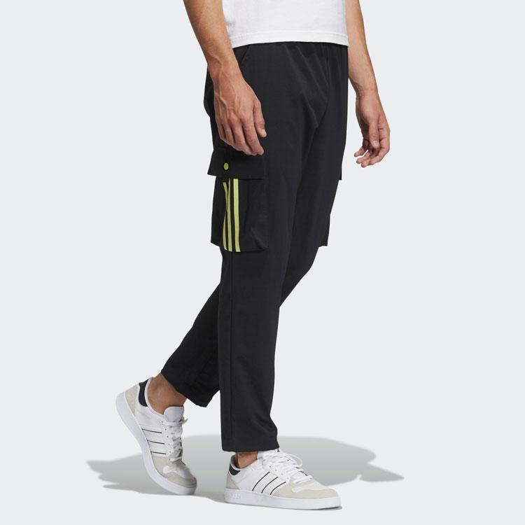 Adidas Neo Contrast Stripe Straight-Leg Track Pants Men Bottoms Black H55286