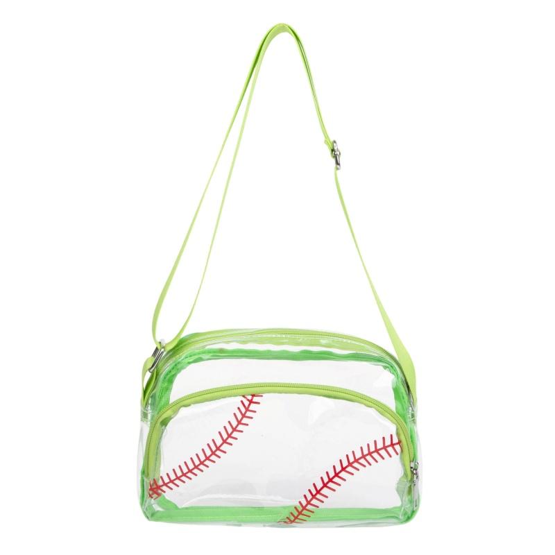 Transparent PVC Zipper Stadium Youth Crossbody Bags Sports Aesthetic Women's Shoulder Bags Sweet Light Cute Clear Baseball Bag
