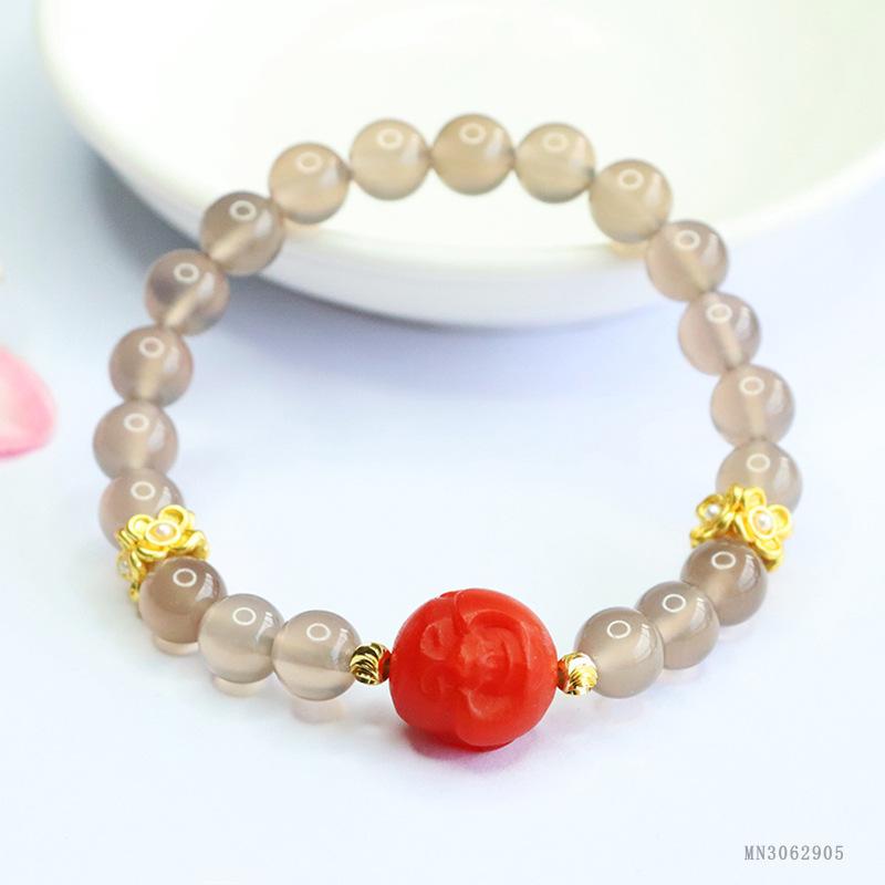 2026 Ximang Smoke Chalcedony Bracelet 2026an Agate Head Jewelry Factory  S3062905 Multi about 8mm