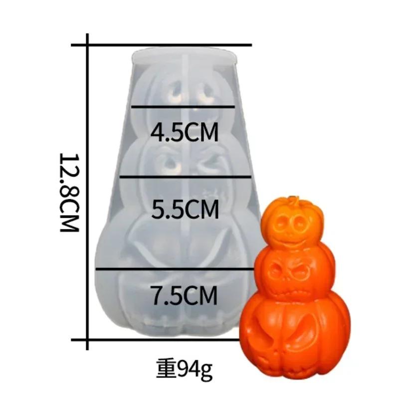 Halloween Kreativ Håndlaget Gresskarlys Silikonform DIY Lyslaging Såpe Resin Sjokolade Bivoksform Julegaver