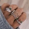 New Love Scallop Cross Openable Diamond Set Ring 6-Piece Combination Joint Ring
