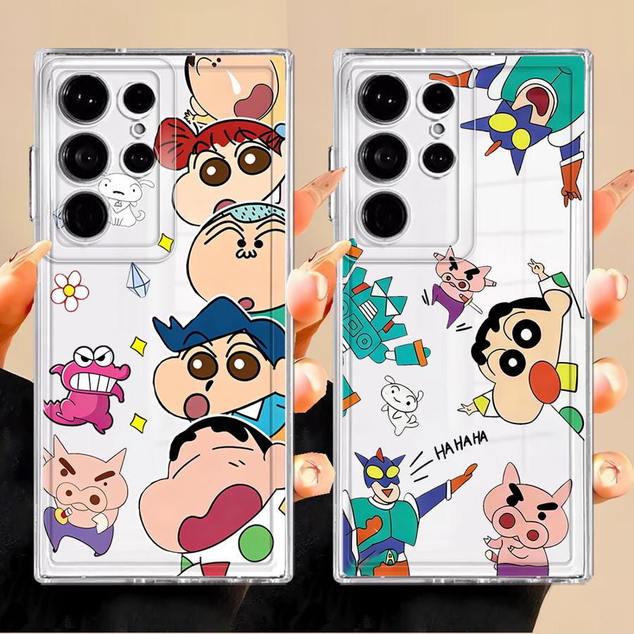 Cartoon Crayons Shinchan Phone Cover Case for Samsung Galaxy Note 20 Ultra 10 S22 FE S21 S24 S25 Edge S20 Plus S23 Ultra S26