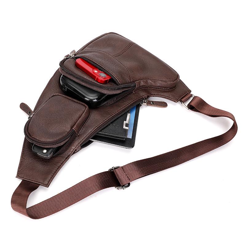 2023 Men's Trendy Chest Crossbody Bag: Versatile Shoulder and Street Backpack for Sports & Commute.