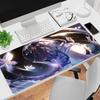 Gaming Mouse Pad Antislip Stitched Edges Red Black Anime Girl Artwork Print Keyboard Pad for Gamer Home Office Desk Mat