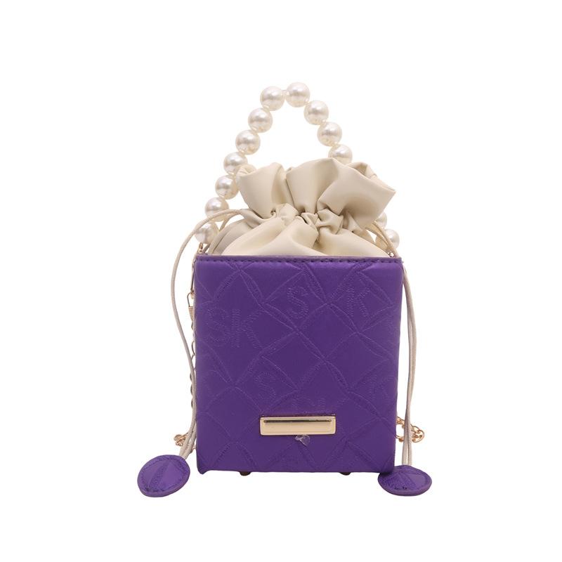 High-end Style Bucket Bag, Casual And Simple Cross-body Small Bag, Pearl Handbag