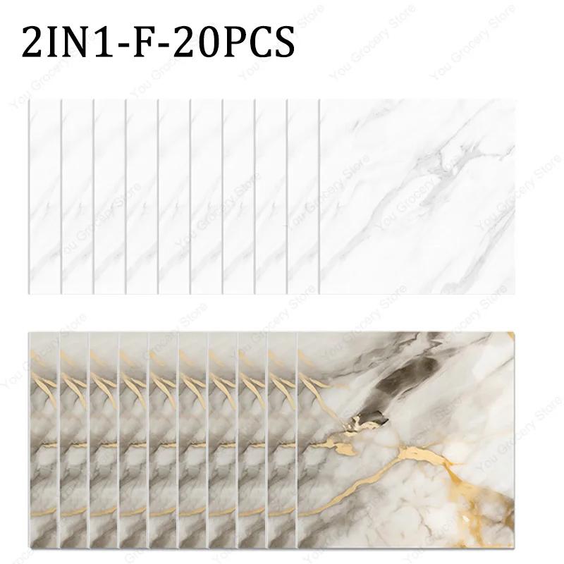 30×30cm Thickened Self-adhesive Decor Wall Sticker Marble Tile Floor Sticker PVC Waterproof Toilet Kitchen Home Floor