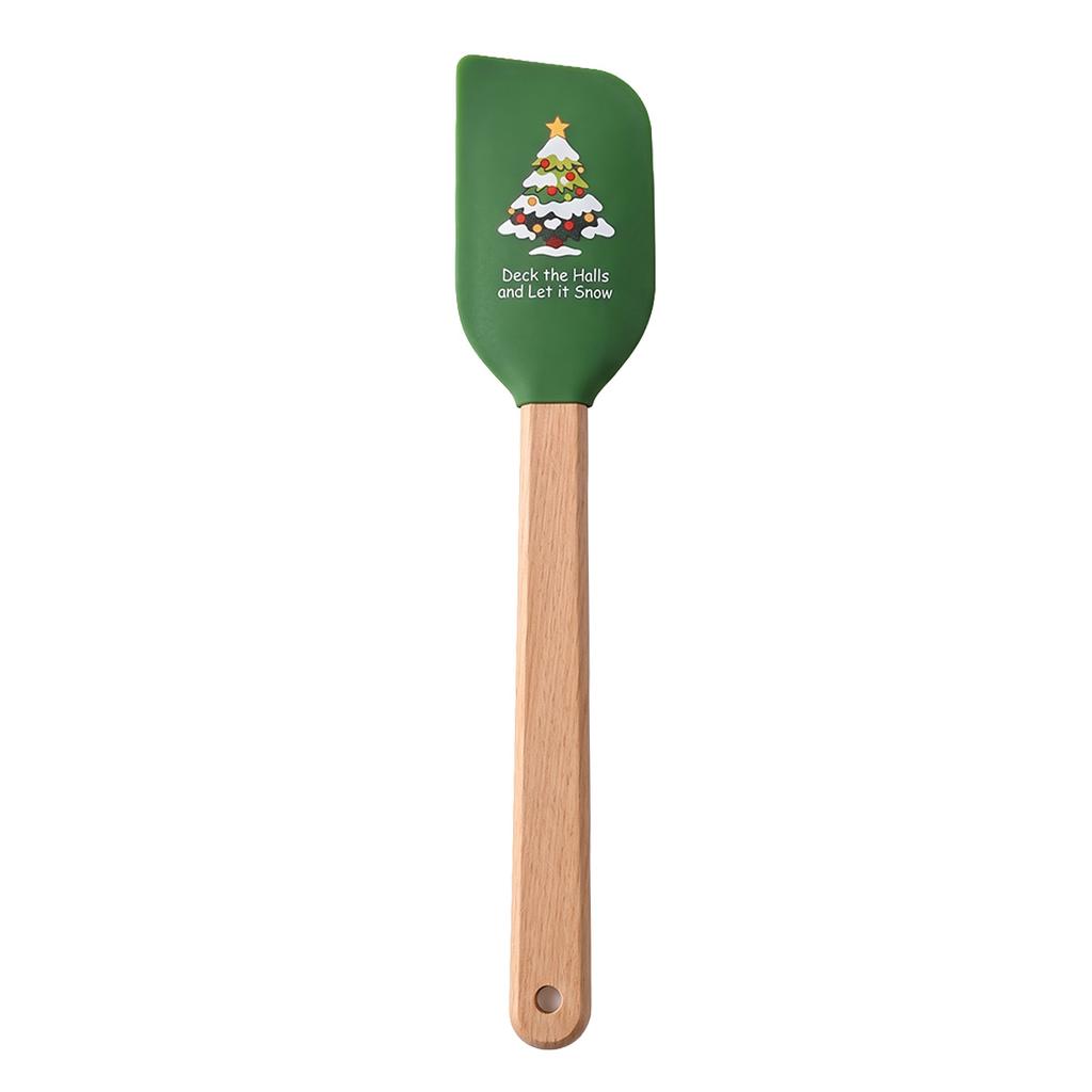 1/4Pcs Christmas Silicone Spatula with Wooden Handle - Specially Designed for Christmas Cakes and Snowman Pancakes, Adorable Spatula