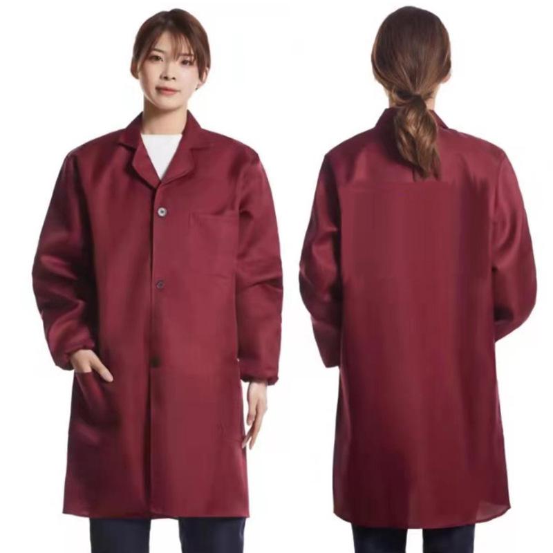 Unisex Dustproof Blue Workwear Robe with Printing & Embroidery