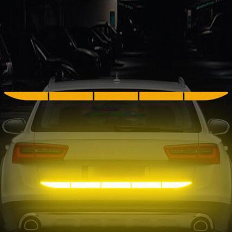 Car Boot Tailgate Trim Sticker Car Stickers Reflection Warning Decal Strips Trunk Adhesive Sticker Easy Installation