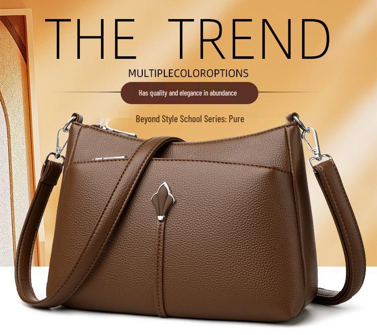 Autumn/Winter Soft Leather Multi-layer Shoulder/Crossbody Bag for Women - Versatile and Spacious Design