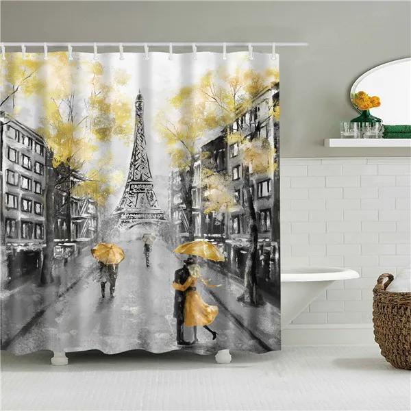 Christmas Shower Curtain Shell Snowman Flower Lighthouse Shower Curtains Bathroom Curtain Frabic Waterproof Polyester with Hooks
