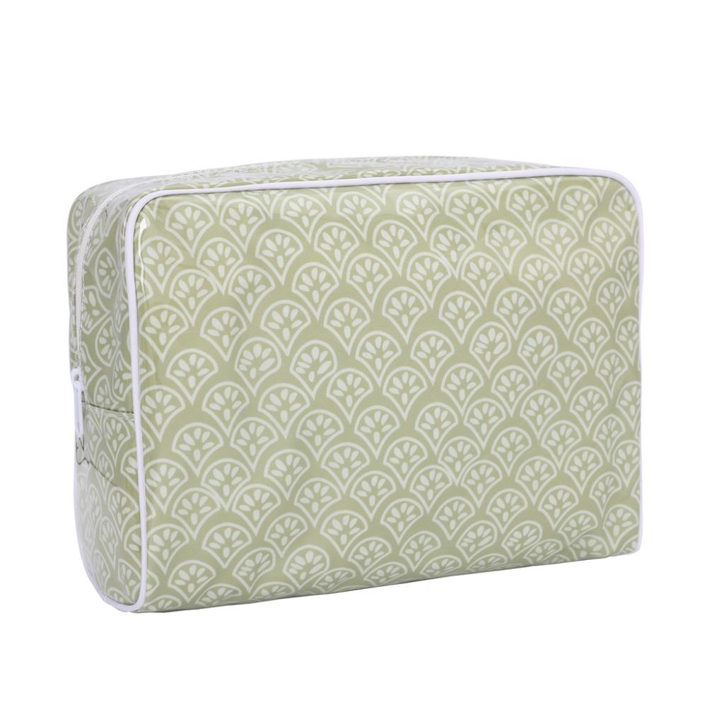 Polyester PVC Cosmetic Bag Waterproof Double-layer Cosmetic Storage Bag Large Capacity Portable Toiletry Bag Outdoor Travel