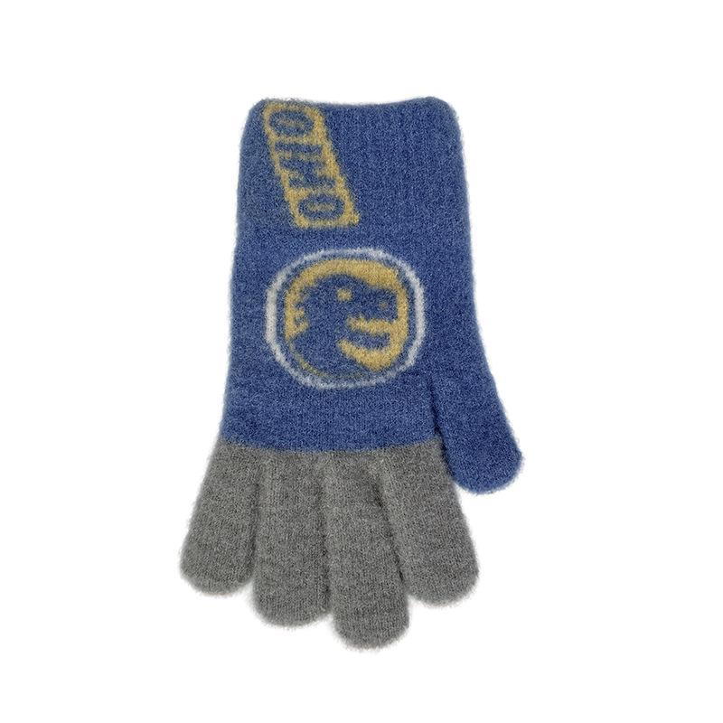 Kids' Cool Winter Knitted Gloves - Boys' Stylish Five-Finger Cold-Proof Design for Small & Medium-Sized Children