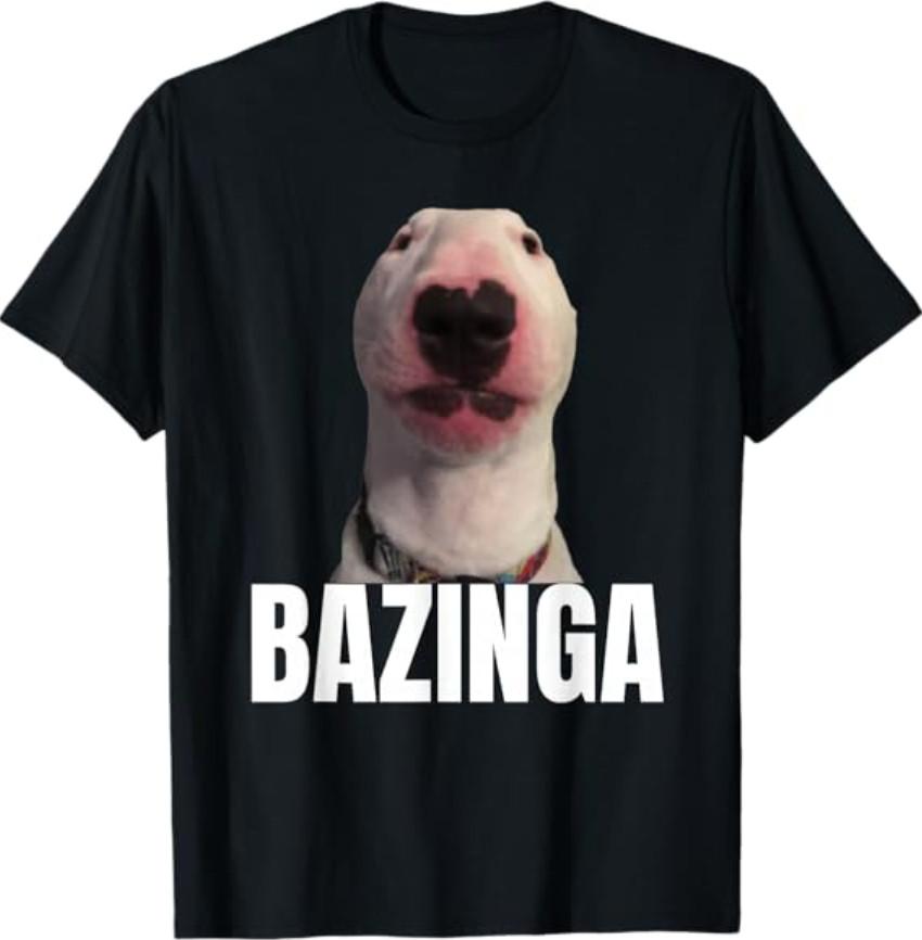 Bazinga Funny Cringe Meme Dog GenZ Trendy Teenager Slang T-Shirt S разноцветный