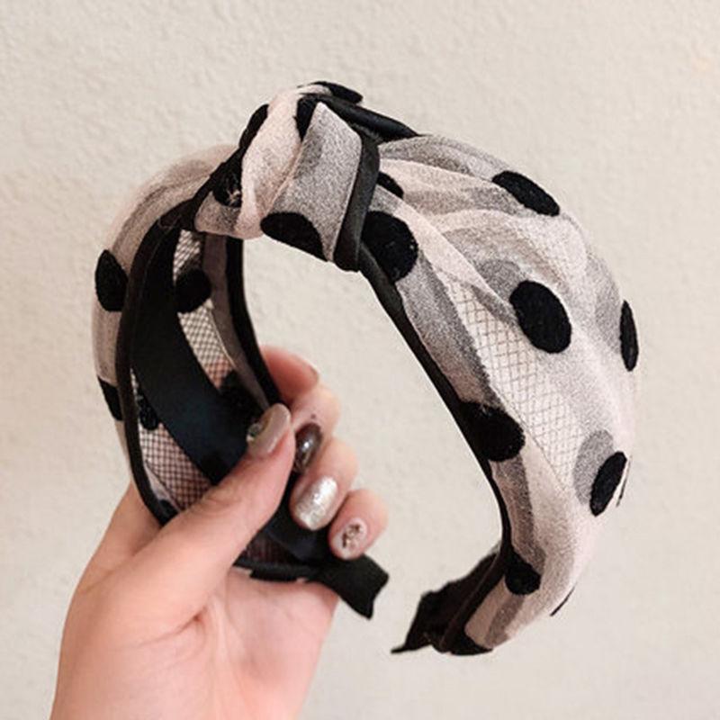 

Korean Mesh Fabric Knot Headband - Handmade, Wide Edge, Women s Hair Accessory