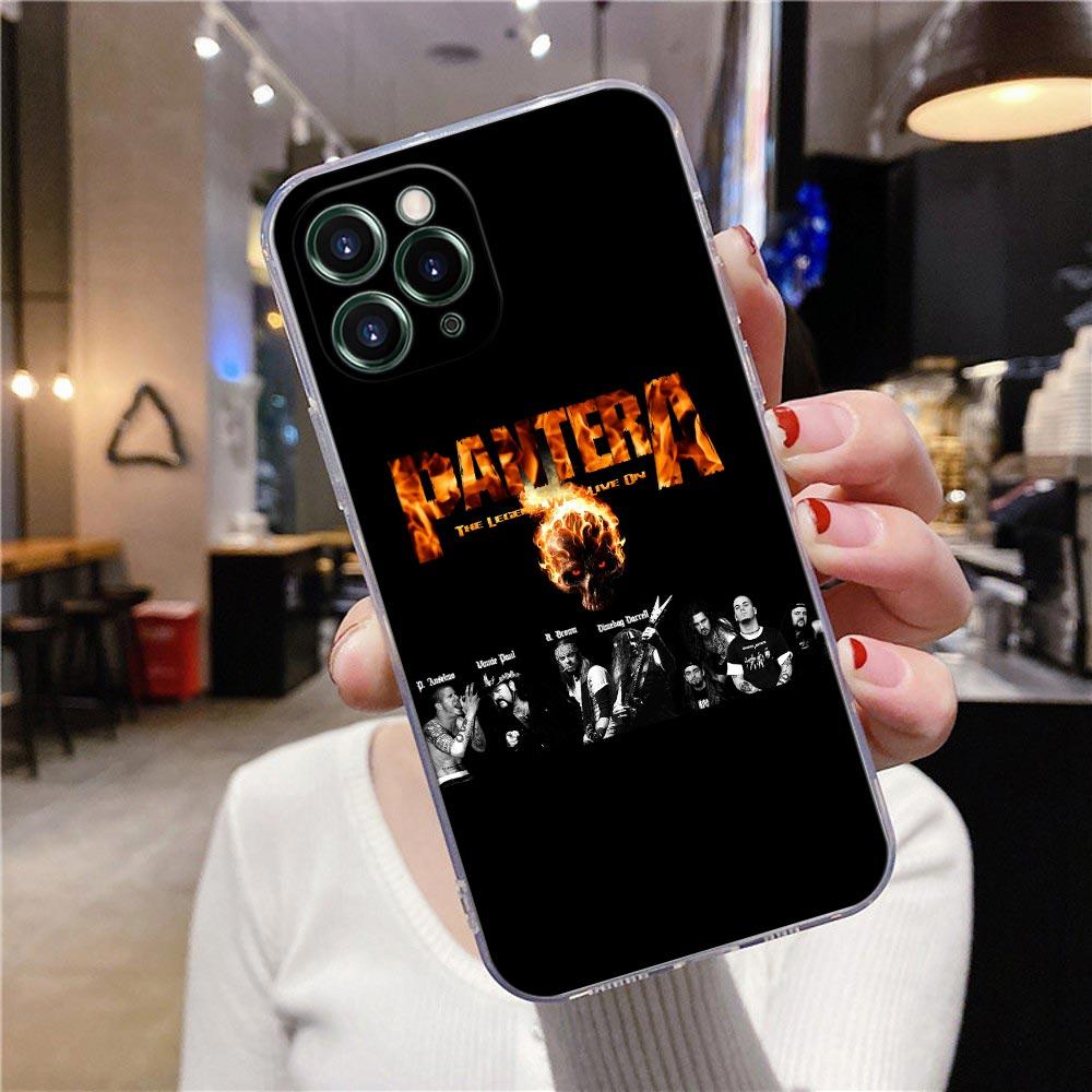 Průhledné pouzdro pro Apple iPhone 12 11 13 Pro Max mini XS X XR 7 8 Plus SE Pouzdro Kryt Pantera Dimebag Darrell Guiar Rock Band