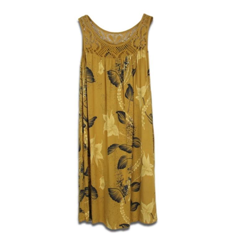 Rochie de noapte fără mâneci și imprimeu Patchwork din dantelă, rochie supradimensionată, rochie de vară, casual, vrac, cămașă de noapte feminină