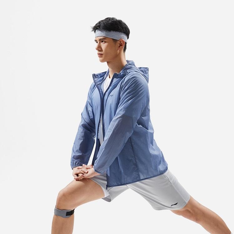 Li Ning Fitness Series UV Protection Water-Resistant Breathable Comfortable Soft Shell Outdoor Sports UPF50+ Sun Protection Clothing AFDU459-4