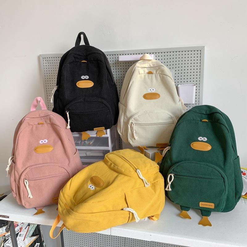 Large Capacity Schoolbag for Girls  College Students  Versatile High School Students  Korean Style Backpack Cartoon Duck Backpack