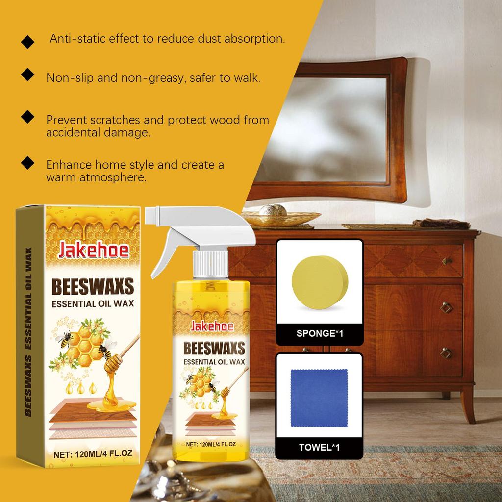 Furniture Solid Wood Care Beeswax Spray–Multi-purpose,Waterproof,Wear-resistant,Suitable for Wooden Floors and Furniture