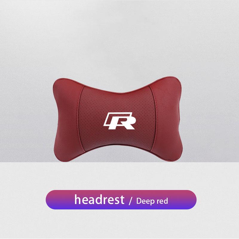 Keychain Leather Car Seat Headrest Memory Foam Comfort Neck Pillow Auto Interiors For Volkswagen VW T5 ID3 Tiguan GTI RLine Golf RB6