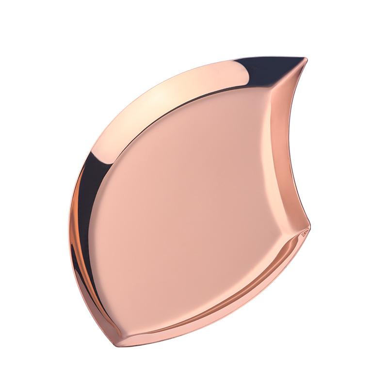 Creative metal jewelry ring plate, stainless steel, leaf shaped, fruit, dried fruit, storage plate, afternoon tea plate