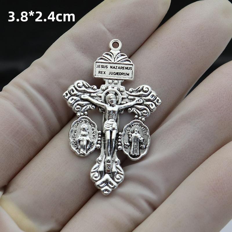 

2025 New 50Pcs Catholic Pardon Crucifix Charms Forgiveness Cross Home Decor Making DIY Charms Crafts Room Small Ornament 50pcs