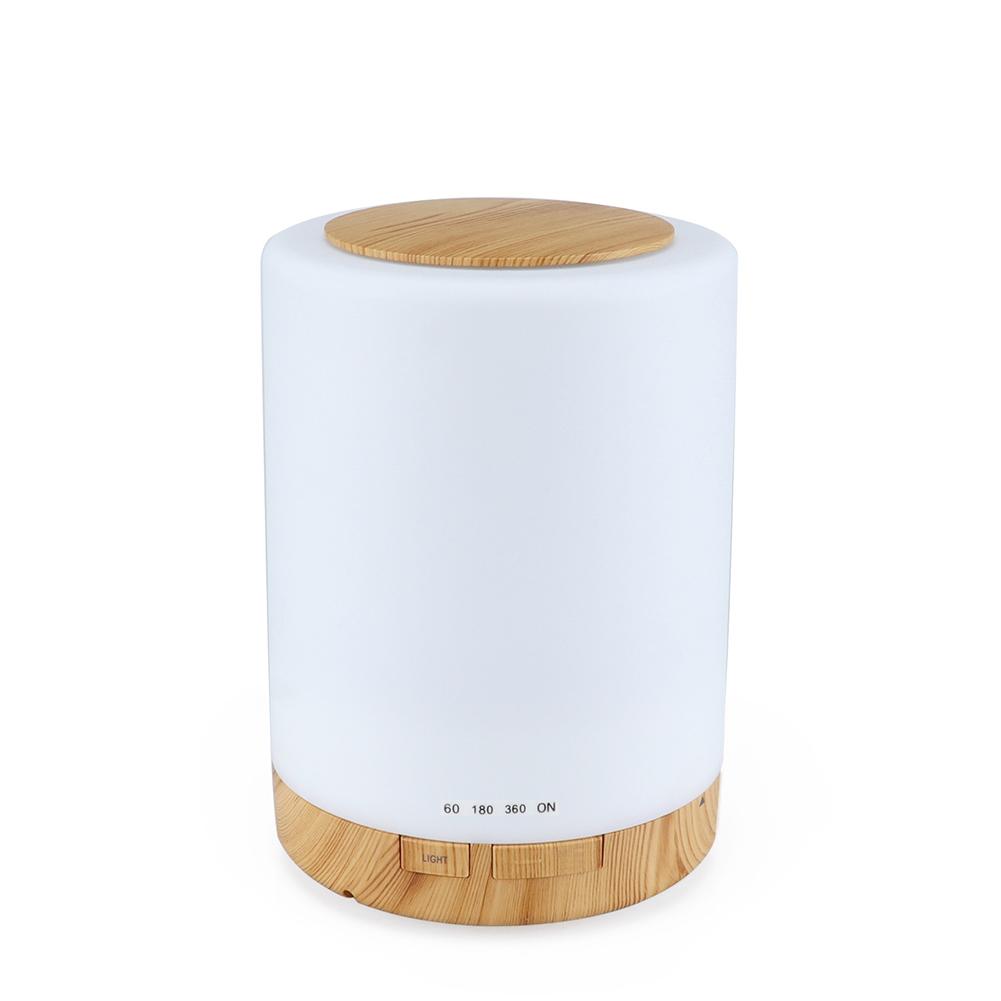 300ml Mini Home Ultrasonic Air Humidifier Aromatherapy Diffuser with Colors Light Light wood grain