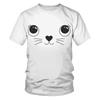Summer Trendy Animal Cat Round Neck Short Sleeved 3D Digital Printed Men's Short Sleeved T-shirt