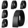 Adjustable Alloy Men Nylon Belt Texture Automatic Buckle Cloth Waistband Solid Color Durable Sturdy Cloth Belt Students