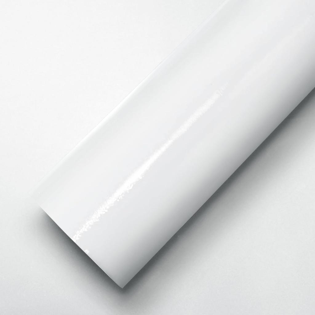 IlMondoMall Wrapping Sheet, Plain, Cutting Sheet, With Air Grooves (Gloss White, 19.7 x 11.8 inches (500 x 30 cm)