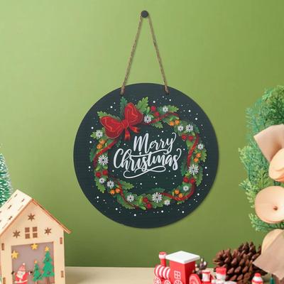Prémiová Merry Christmas Tištěná Nástěnná/Dveřní Závěska Pro Domácí A Vánoční Dekorace- Vánoční Dárkové Předměty