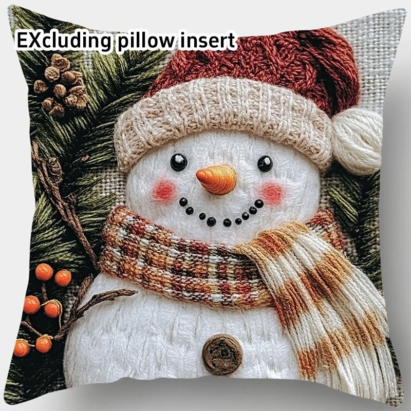 Christmas Printed Pillowcase Cartoon Santa Snowman Elk Sofa Cushion Cover Christmas Decorations New Year's Eve Decorations