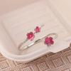 Drop Oil Design Cherry Blossom Ring Dainty Flower Bracelet Unique Open Adjustable Ring  Gift