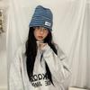 Luochi Korean Style Striped Knit Hat - Slimming & Versatile for Autumn/Winter