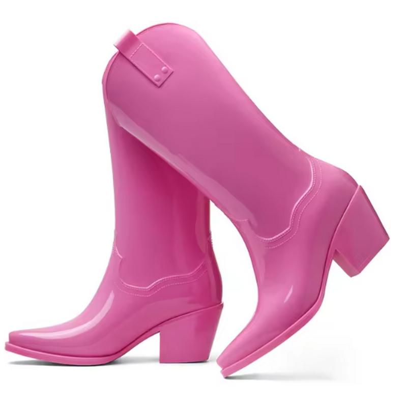 

Модные FHC Массивные Высокие Каблуки Резиновые Сапоги,Женские Водонепроницаемые До Середины Икры Ботас,Кухонная Рабочая Обувь,Ковбойские Ботильоны,Черный,Розовый,Красный,Дропшиппинг 37 розовый