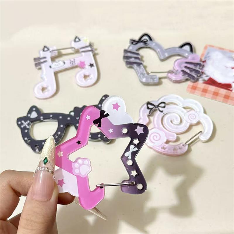 Heart Cat Ears Star Wings-Shaped Carabiner Mountaineering Buckle Acrylic Keychain Pendants Multipurpose Keyring Hook Bag Hanging