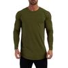 Muscleguys Mens Muscle Slim Fitted Running T-Shirts Autunm Cotton Long Sleeve Crewneck Gym Workout Plain Sports Fitness T Shirts