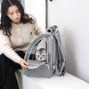 Double Shoulder Cat Bag Portable Travel Pet Bag Go Out Breathable Foldable Cat Cage Large Capacity Dark Pet Bag