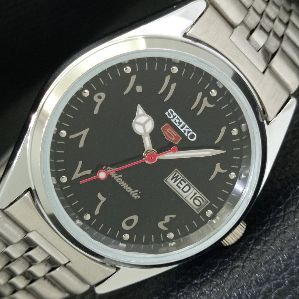 

REFURBISHED VINTAGE SEIKO 5 AUTOMATIC 6309A JAPAN MENS BLACK WATCH a441241-4 Sk-a441241