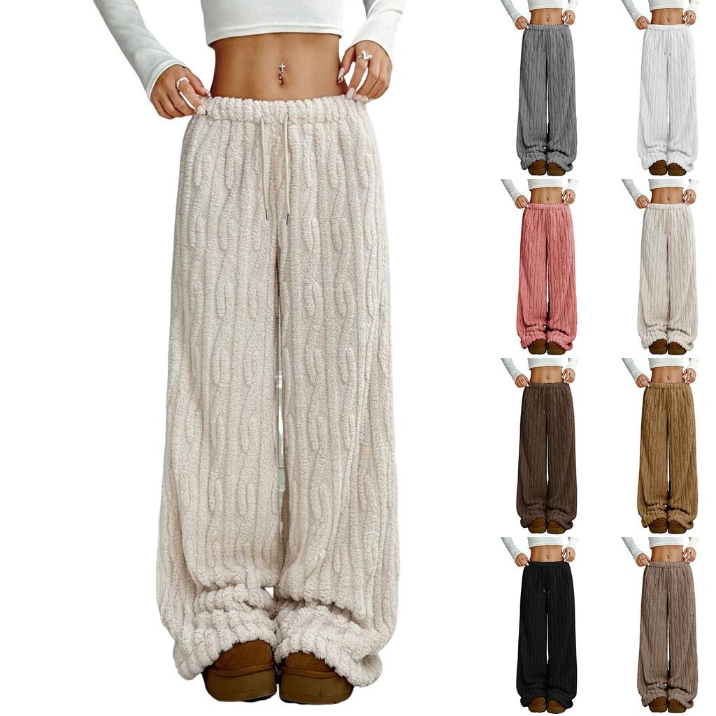 Women's Casual Fashionable Fleece-Lined Warm Sleep Pants