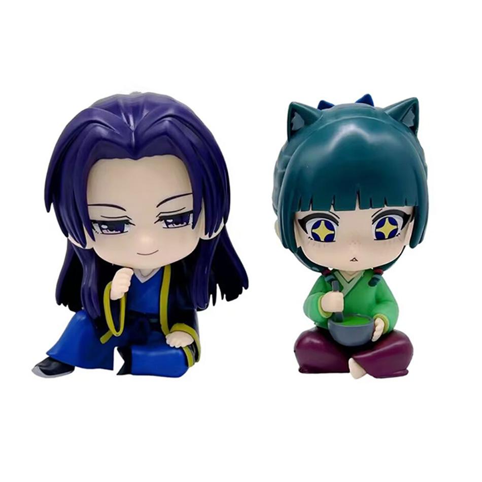 Apothecary Diaries Maomao Jinshi Q Version Mini Figure - Kawaii Anime Sitting Toy Desktop Car Ornament Model Gift