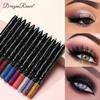 12-Color Eyeshadow Pencil Vibrant Matte Metallic and Shimmery Effects Creamy Waterproof Formula Eyeshadow Stick Long-Lasting Smudge-Proof Makeup