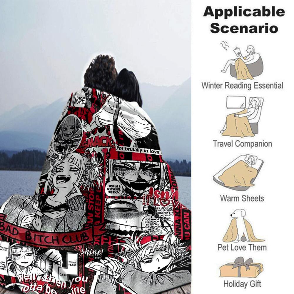 Love Chaos Comics Flannel Blanket Super Soft Warm Cozy Blanket For Sofa Bed Office Travel Allseason Home Decor Gift