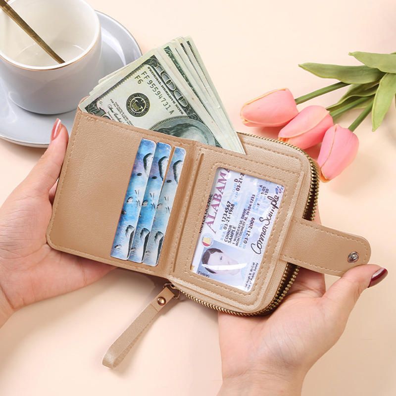Women's Wallet Short Zipper Large Capacity Zero Wallet Versatile Handbag Card Holder