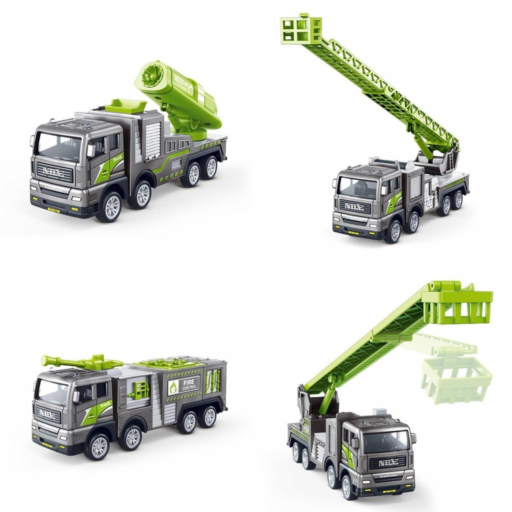 Baby Alloy Inertia Fire Truck Toy With Water Gun And Ladder For Kids Development