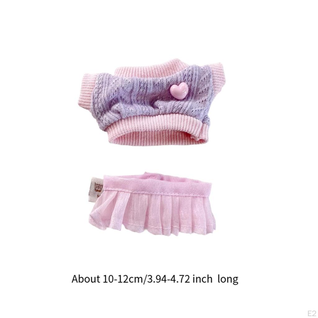 Stuffed Doll Clothes Photo Props DIY Educational Dress up for 17cm 15cm Pink