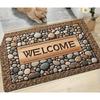 Welcome Home" Non-Slip Doormat Mat With Stone Pattern And Wooden Texture Design Gifts Birthday Graduation Room Decor Home Decor