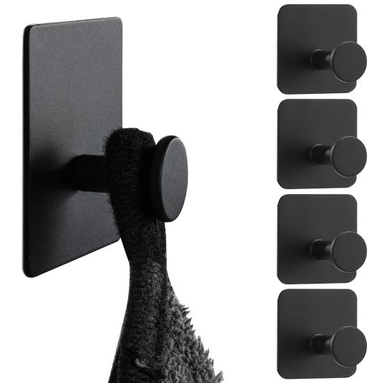 4Pcs Wall Hook Stylish Versatile Self-Adhesive Hooks Bathroom Shower Organizer for Towels Robes Clothes