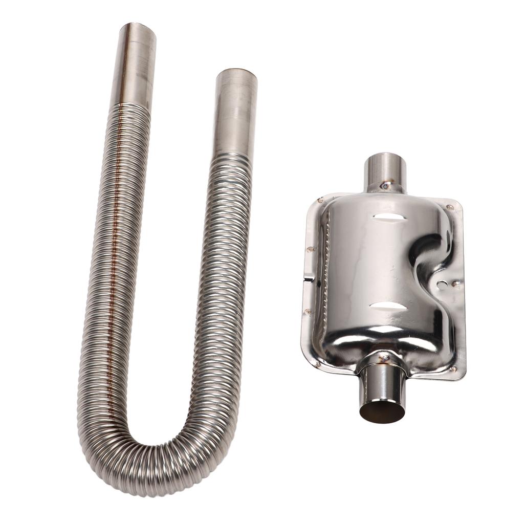 Parking Air Heater Exhaust Pipe with Muffler Stainless Steel Fuel Tank Diesel Gas Vent Hose 2.5cm Inner Diameter 60cm